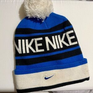 Nike Blue & White Pom Beanie